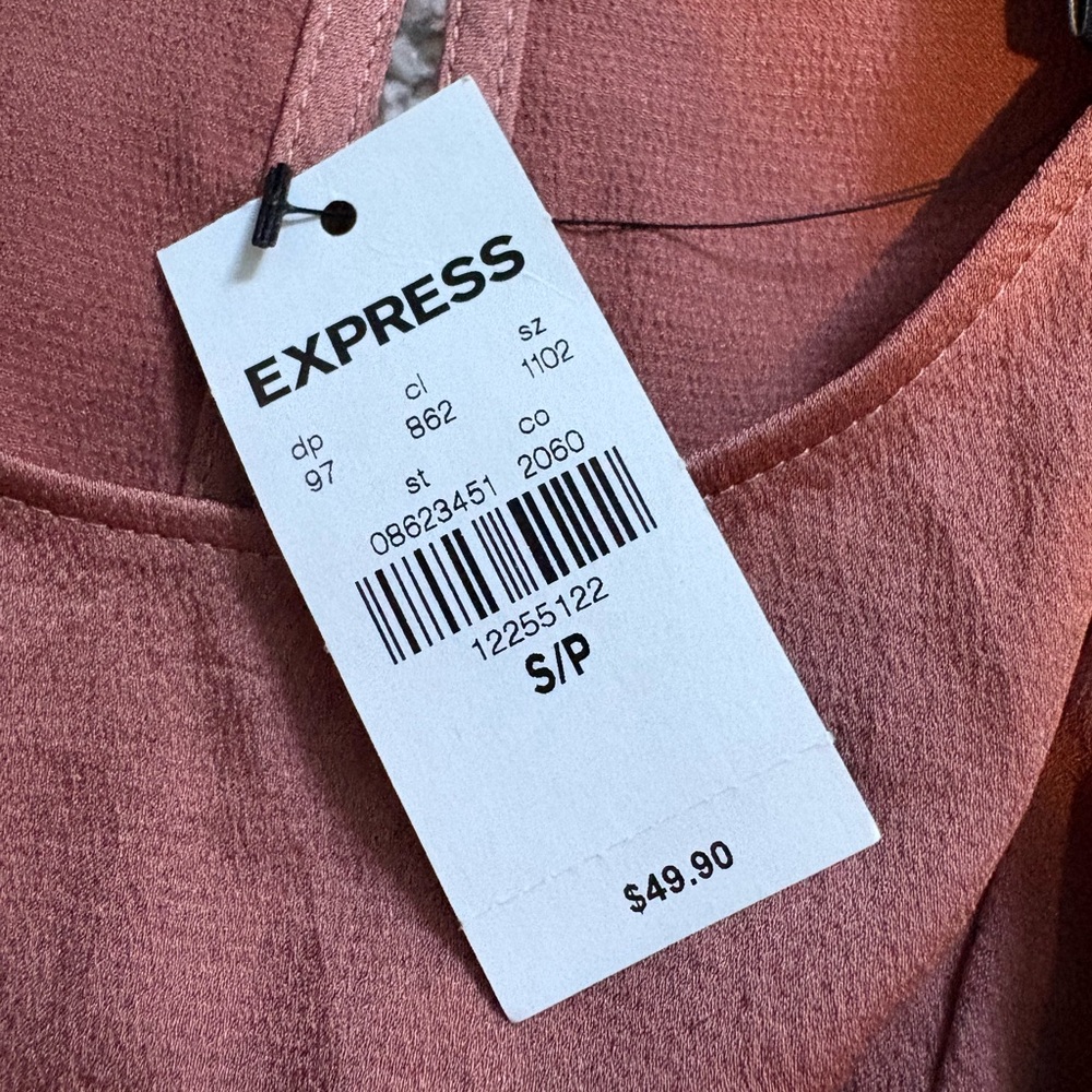 Express Women's Rust Ruffle Top - Picture 3 of 3